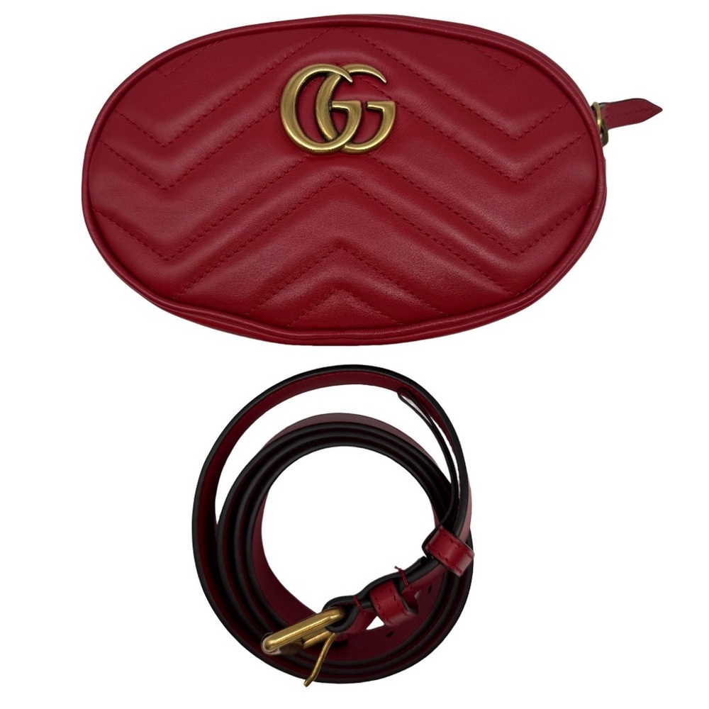 Gucci red marmont belt bag